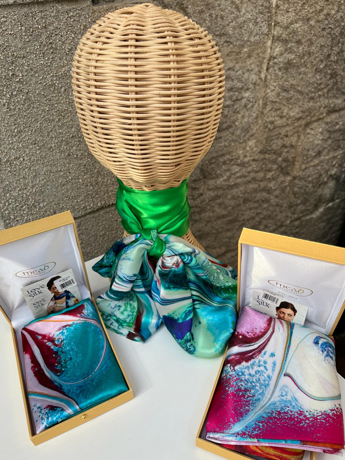 Silk Neck Scarf - Teal