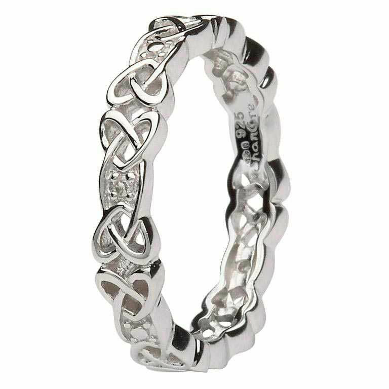 Silver Celtic Knot Diamond Ring