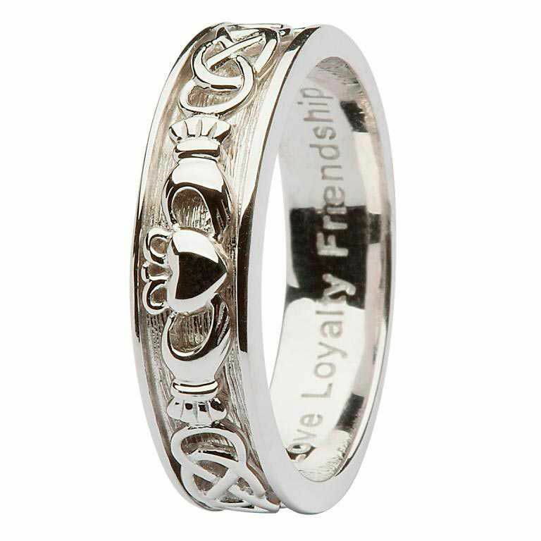 Silver Claddagh Celtic Wedding Ring