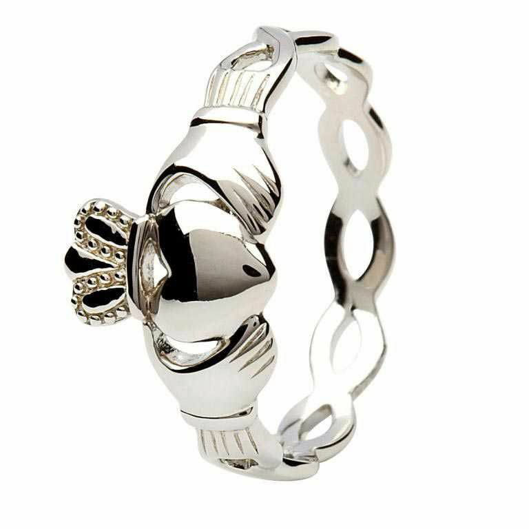Silver Claddagh Ring - Intertwining Design