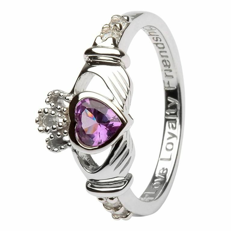 Birthstone Claddagh Ring - June