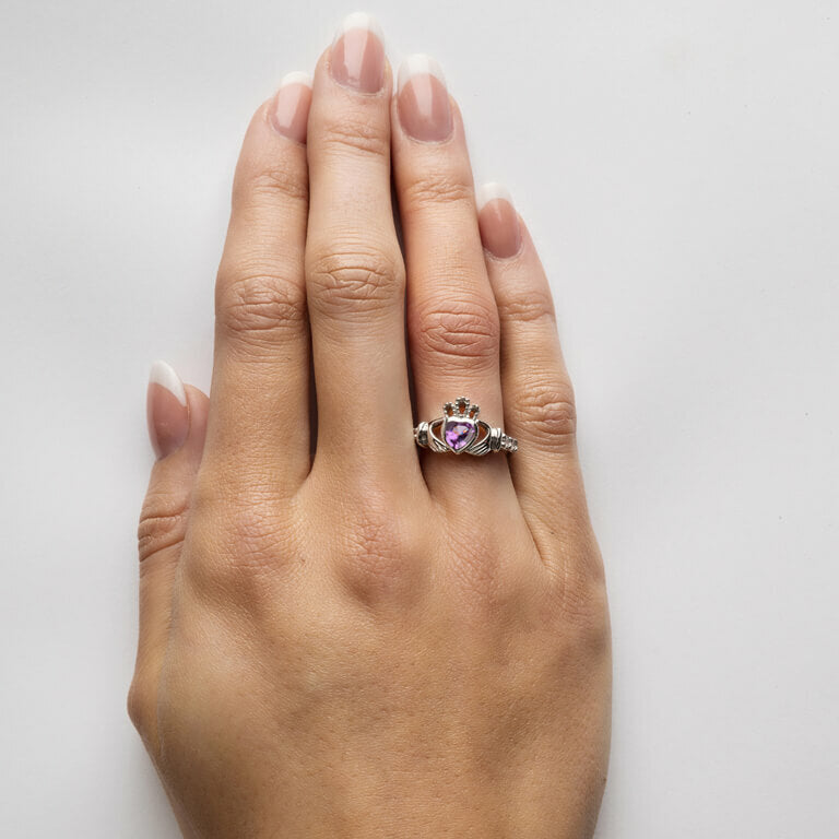 Birthstone Claddagh Ring - June
