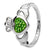 Sterling Silver Claddagh Ring with Peridot Swarovski® Crystals