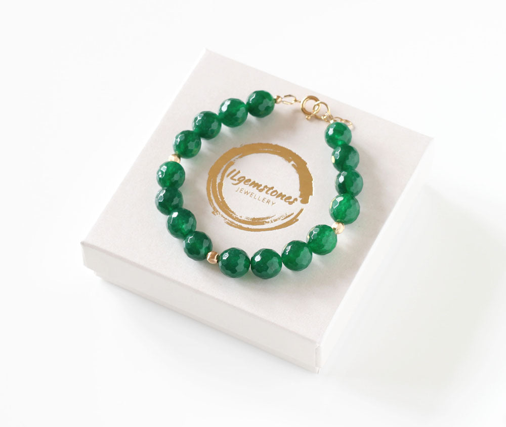 Green Agate Bracelet (Gold)