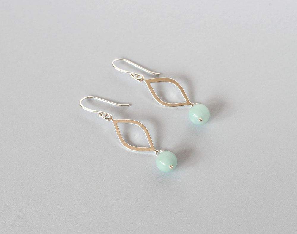Amazonite Marquise Earrings (Silver)