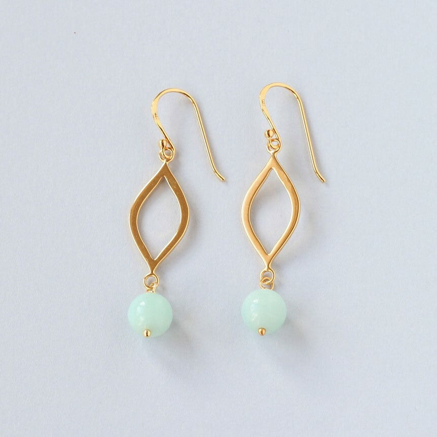 Amazonite Marquise Earrings (Gold)