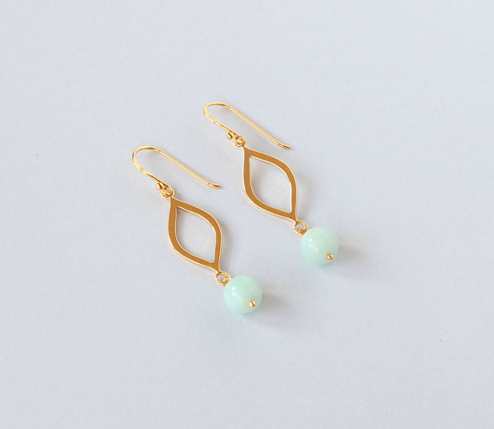 Amazonite Marquise Earrings (Gold)
