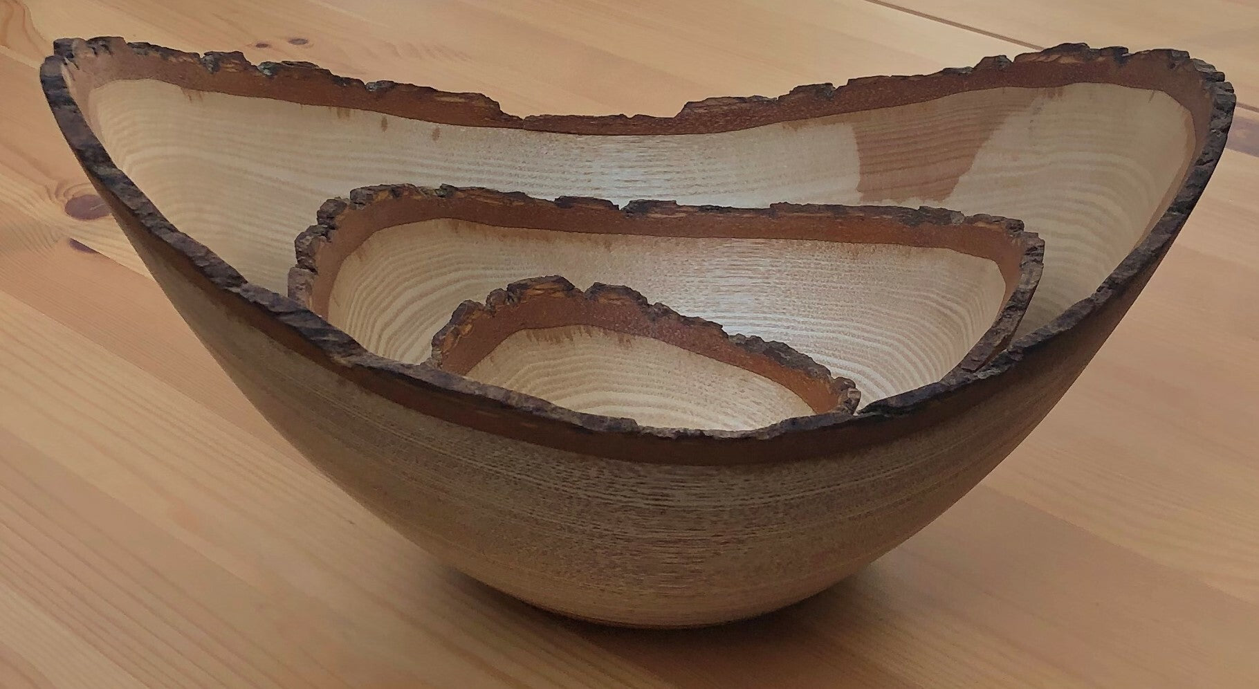Set of 3 Nested Ash Bowls