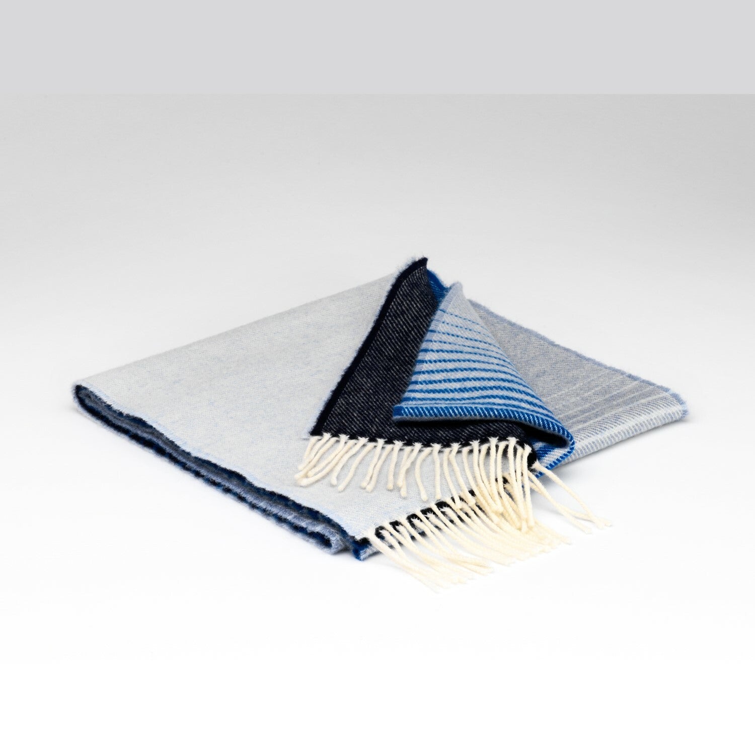 "Denim Ombre" Lambswool Scarf with Gift Box
