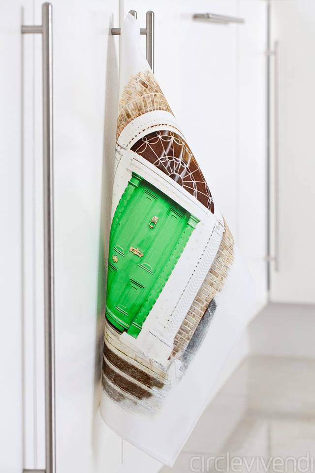 &quot;Georgian Doors&quot; Tea Towel (Green)