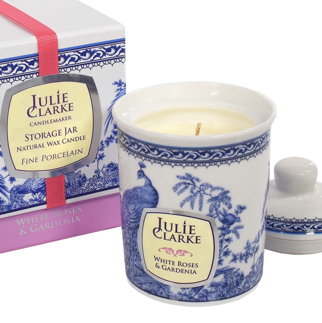 White Roses &amp; Gardenia Storage Jar Candle