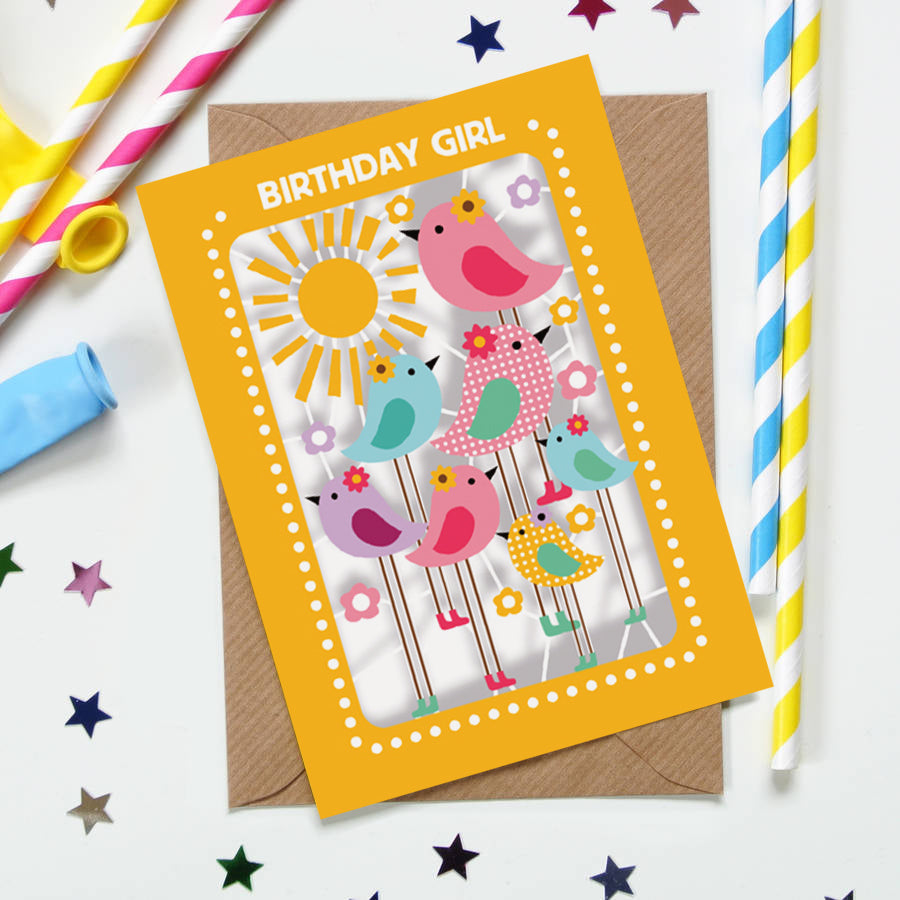 &#39;Birds&#39; Birthday Card (KE009)