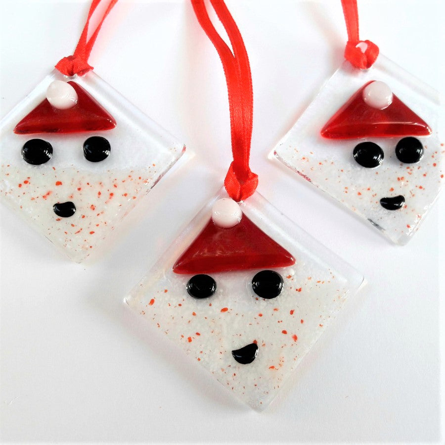 Kings Forge Glass Ornaments Santa Face