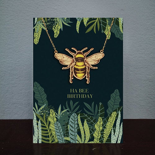AD Necklace Bee Birthday Card (NL006)