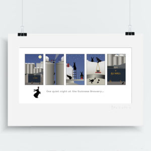&#39;One Quiet Night in The Guinness Brewery, Dublin&#39;  Print