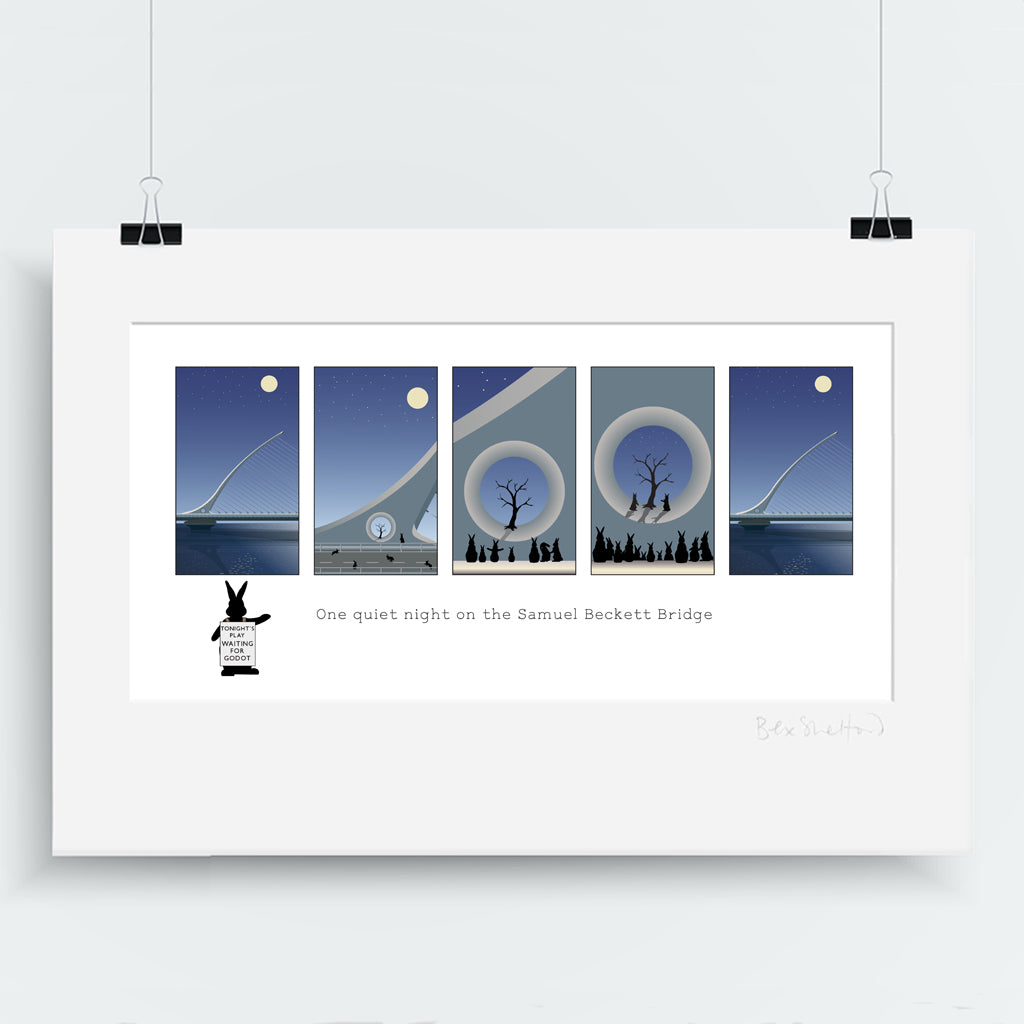 &#39;One Quiet Night on Samuel Beckett Bridge, Dublin&#39;  Print