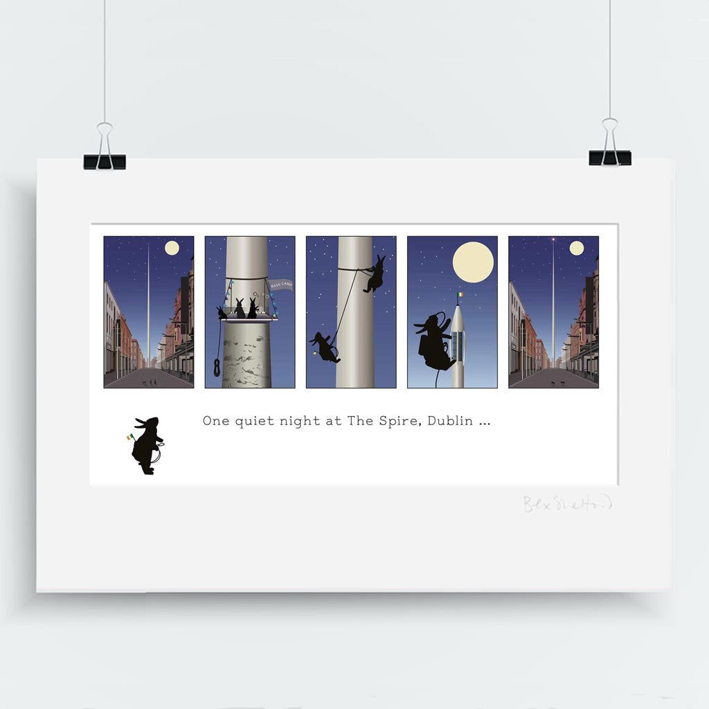 &#39;One Quiet Night at The Spire, Dublin&#39;  Print