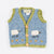 Handknitted Baby Waistcoat - Blue with Sheep motif