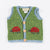 Handknitted Baby Waistcoat - Green with Ladybird motif
