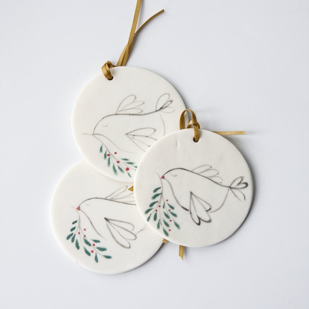 Christmas Hanging Disc -Dove