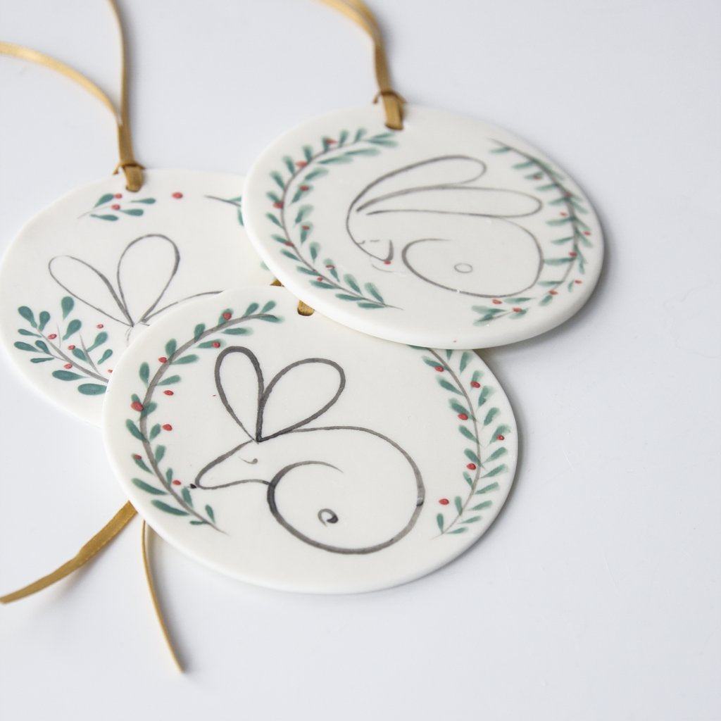 Christmas Hanging Disc -Hare