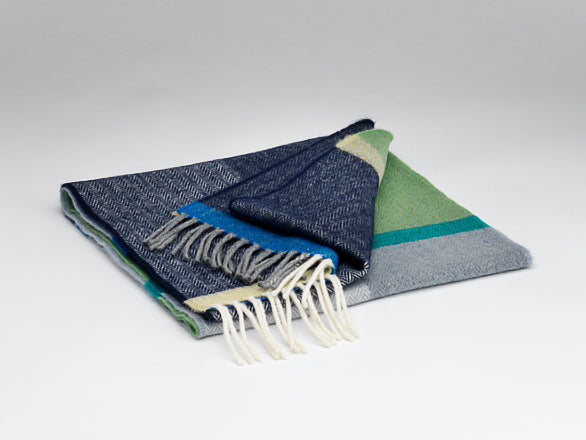 &quot;Navy and Smoke&quot; Lambswool Scarf with Gift Box