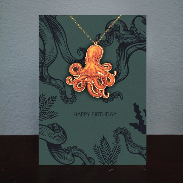 AD Necklace Octopus Birthday Card (NL008)