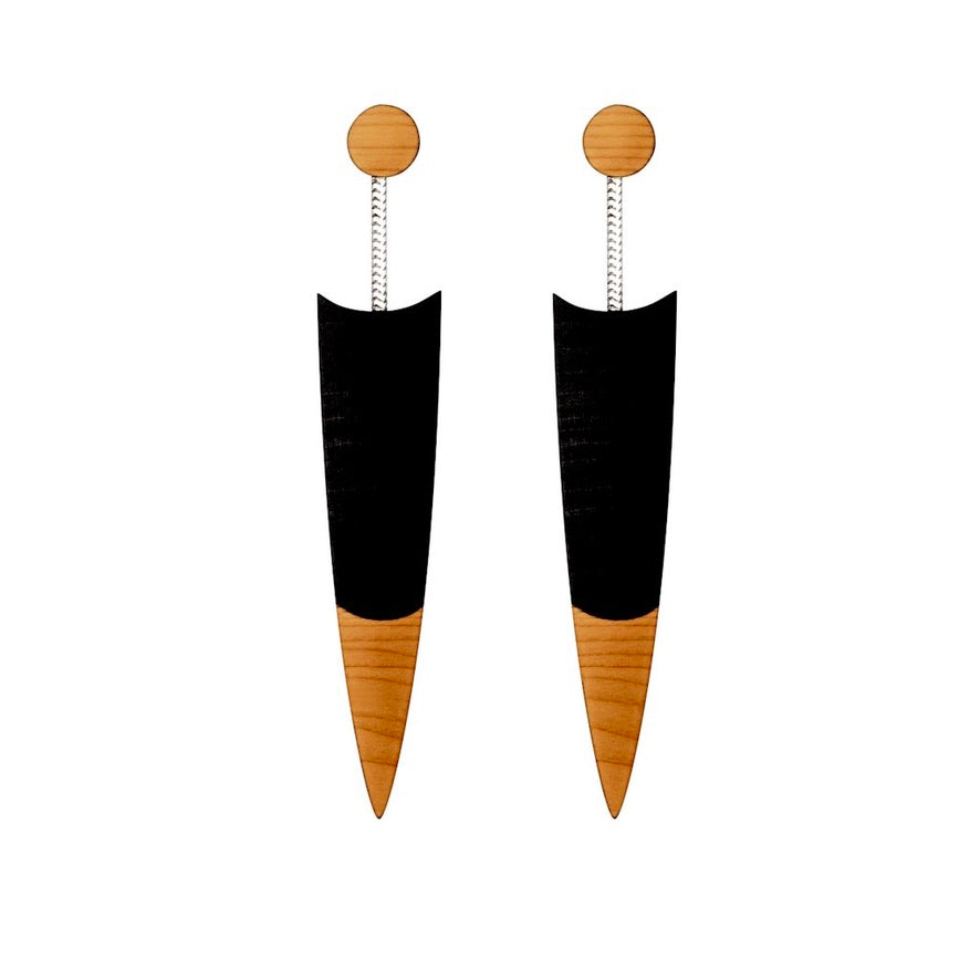 Quill Drop Earrings Black