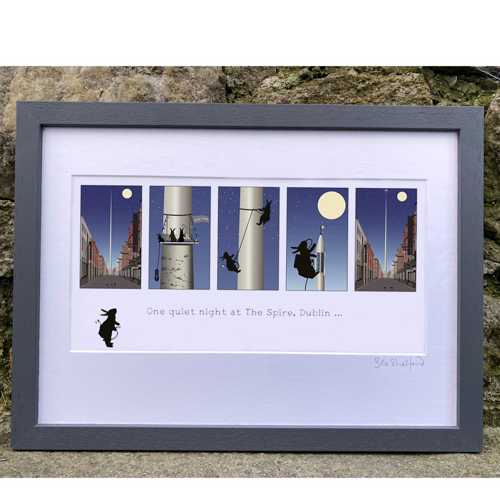 &#39;One Quiet Night at The Spire, Dublin&#39;  Print