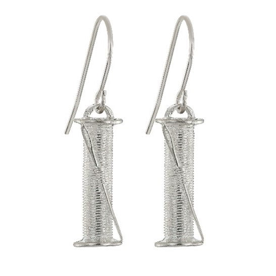 Rubyhues &#39;Spool of Thread&#39; Sterling Silver Earrings