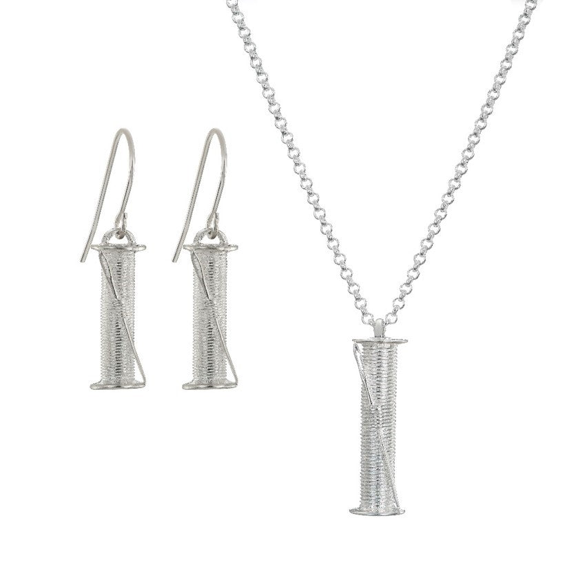 Rubyhues &#39;Spool of Thread&#39; Sterling Silver Pendant