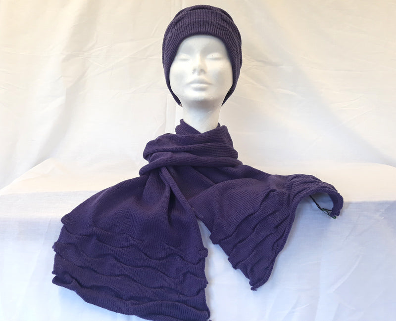Hat and Scarf Set Purple