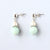Amazonite and Pearl Stud Earrings (silver)