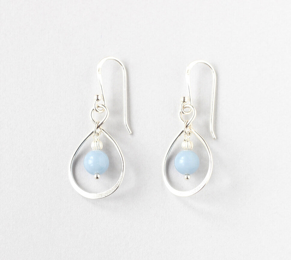 Angelite Silver Link Earrings