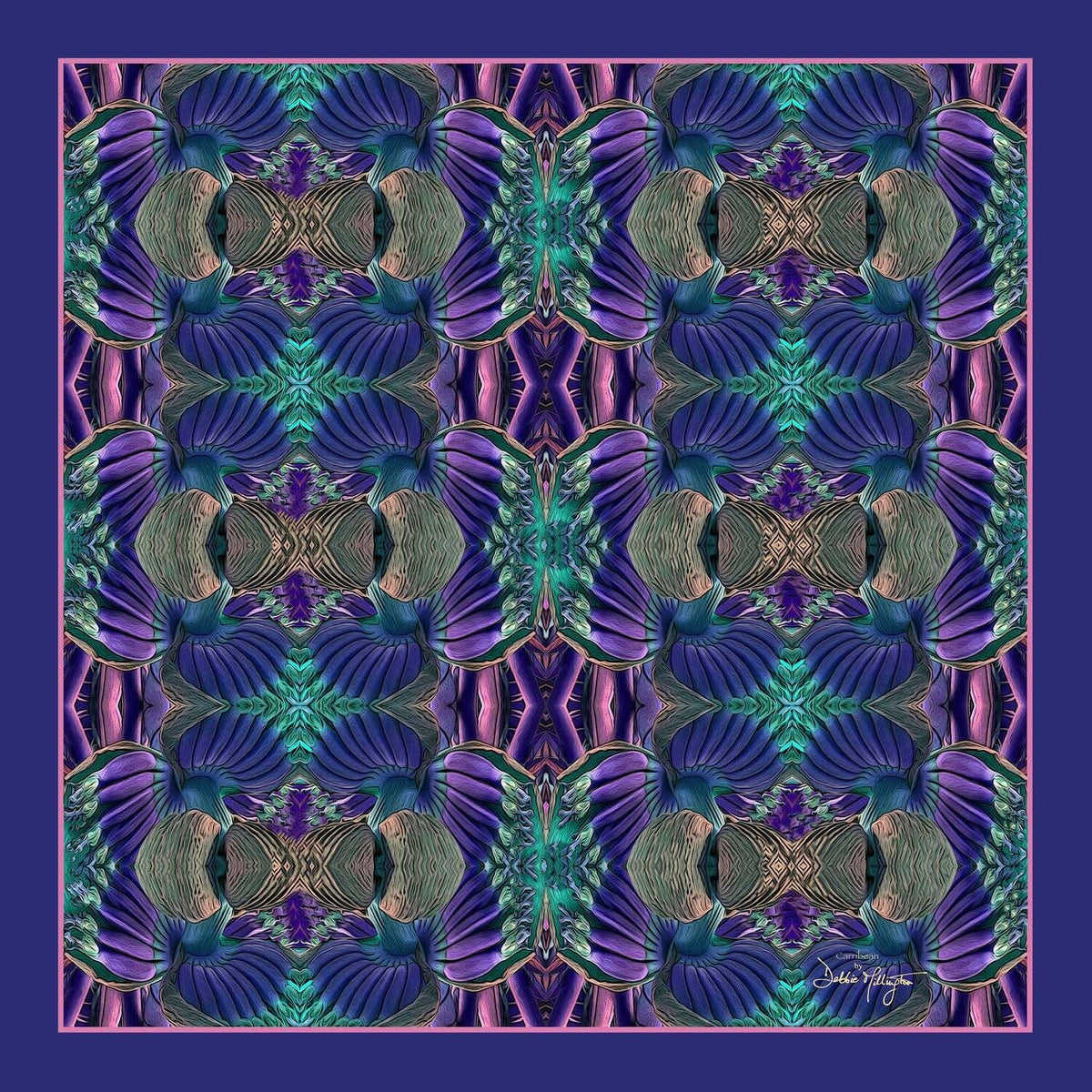 Caribbean Purple Silk Scarf by Debbie Millington