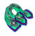 Jester Ram (Green/Purple) Silk Scarf by Debbie Millington