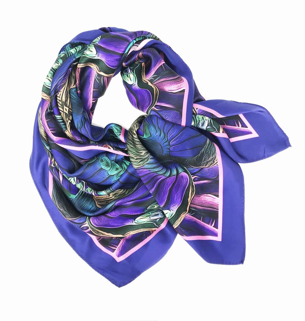 Caribbean Purple Silk Scarf by Debbie Millington