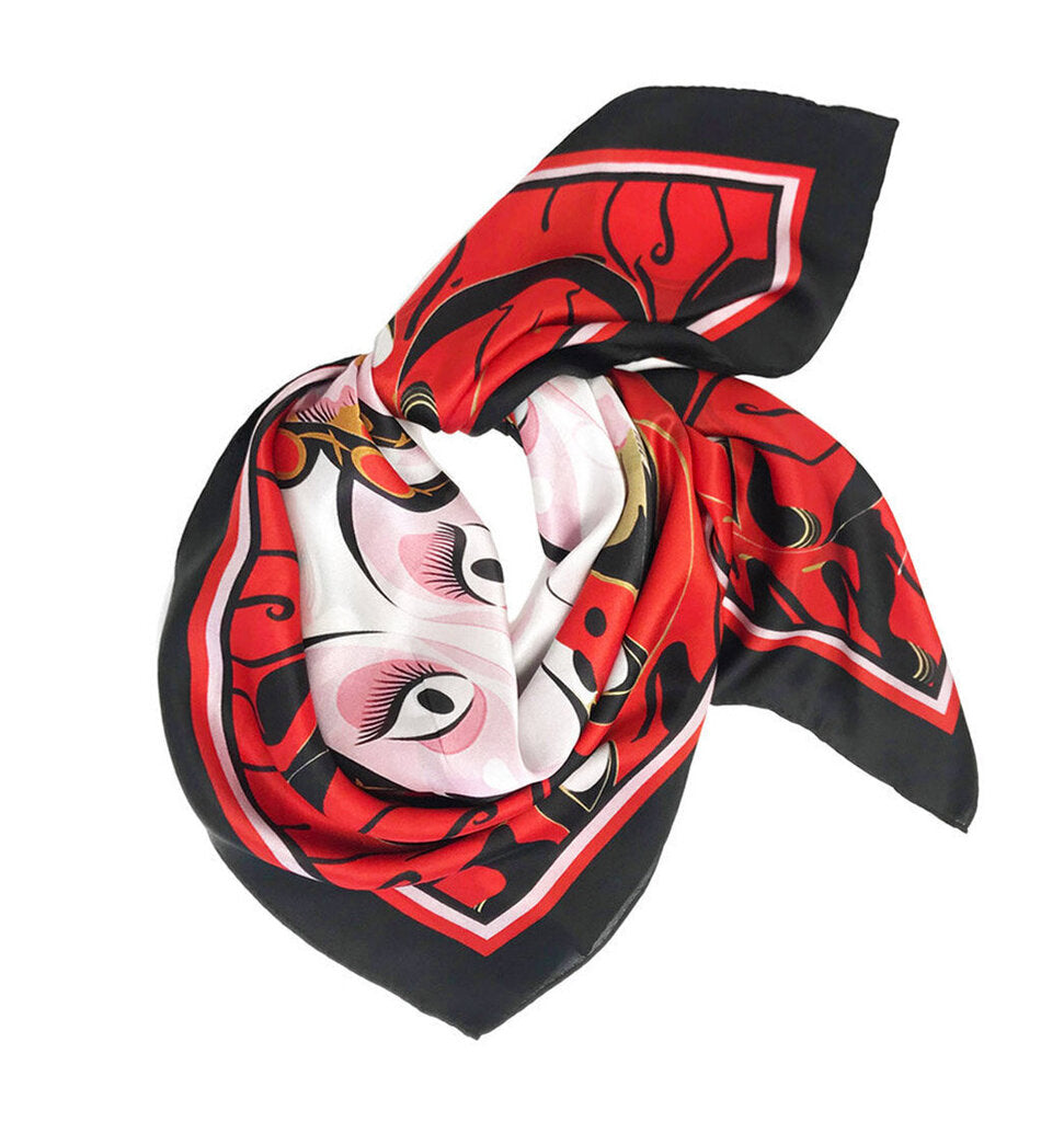 Kabuki Masks Silk Scarf by Debbie Millington