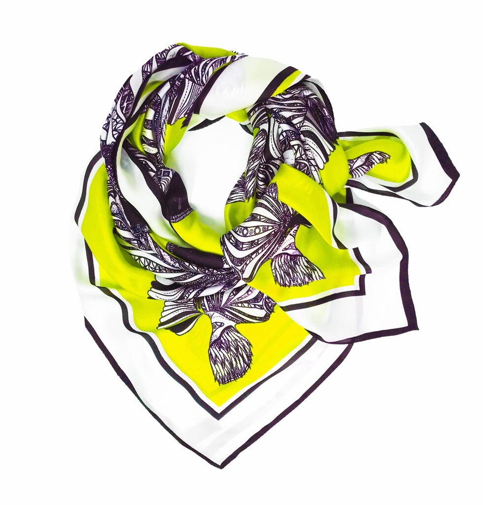 Zebras (Yellow) Silk Scarf by Debbie Millington